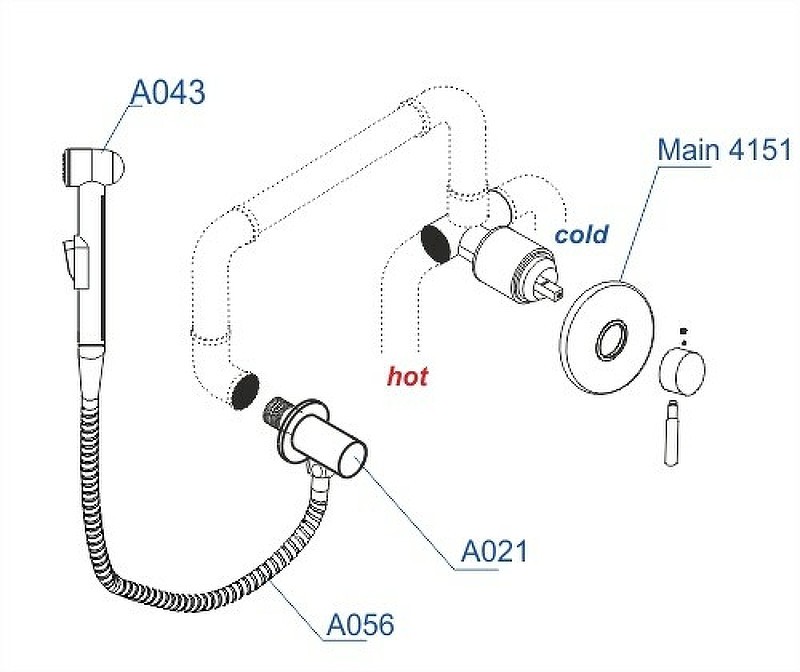 Гигиенический душ WasserKRAFT Main A14156