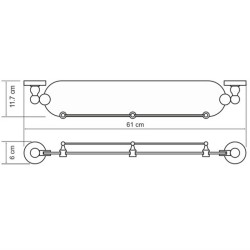 Стеклянная полка WasserKRAFT Diemel K-2244