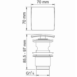 донный клапан WasserKRAFT Glan A166 click-clack