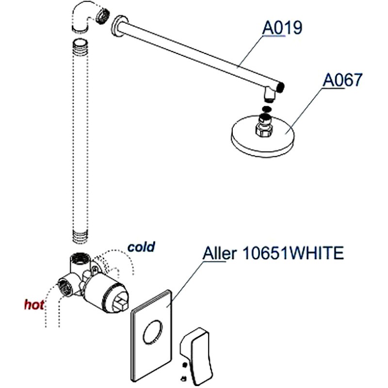 Душевая система WasserKRAFT Aller A12667WHITE