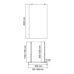 Душевая перегородка WasserKRAFT Vechte 90 60W39-MG