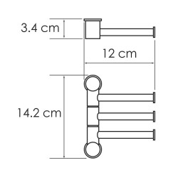 Полотенцедержатель WasserKRAFT K-1053GM поворотный