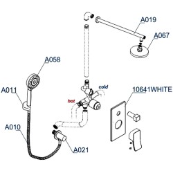 Душевая система WasserKRAFT A16067WHITE