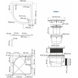 Акриловый поддон для душа WasserKRAFT Isen 100x100 26T23