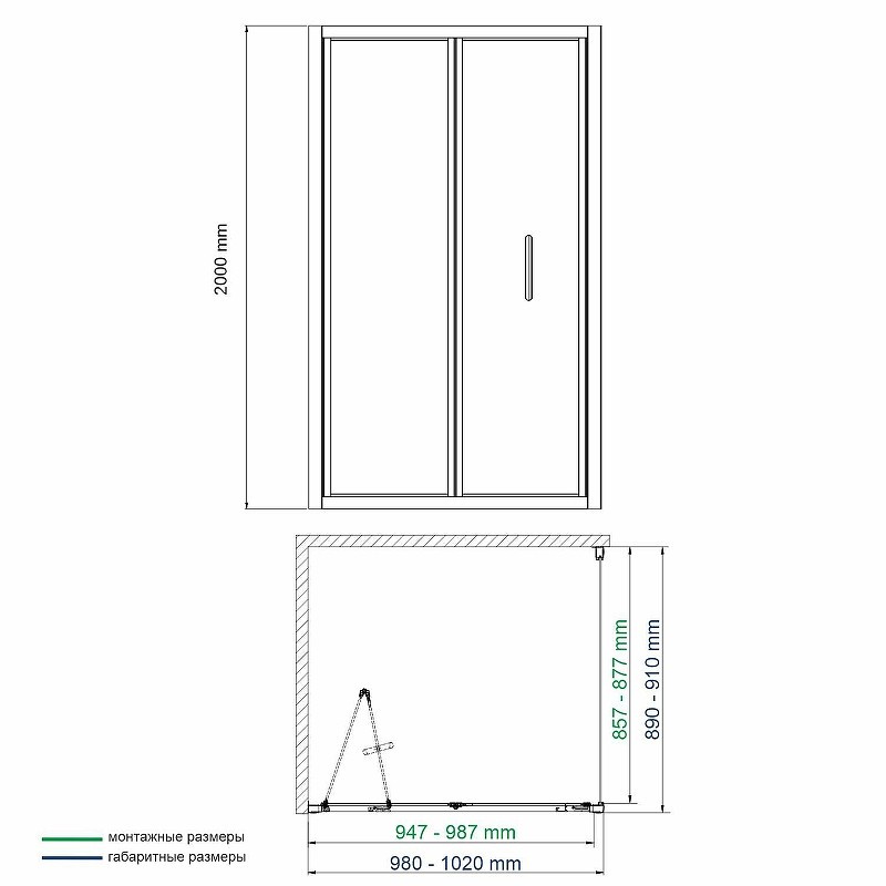 Душевой уголок WasserKRAFT Weser 100x90 78F22