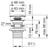 донный клапан WasserKRAFT Mindel A153 click-clack