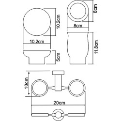 Стакан для зубных щеток с мыльницей WasserKRAFT K-24226