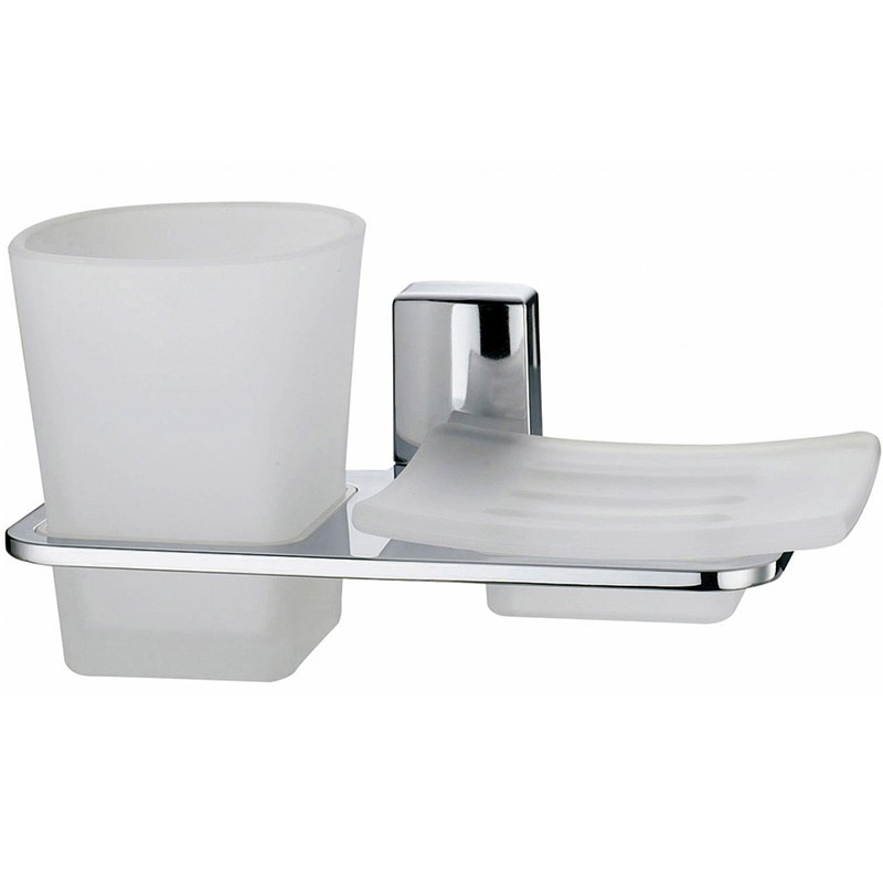 Стакан для зубных щеток с мыльницей WasserKRAFT Leine K-5026