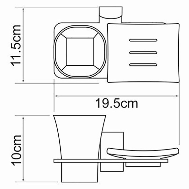 Стакан для зубных щеток с мыльницей WasserKRAFT Leine K-5026