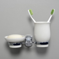 Стакан для зубных щеток с мыльницей WasserKRAFT K-24126