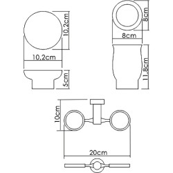 Стакан для зубных щеток с мыльницей WasserKRAFT K-24126