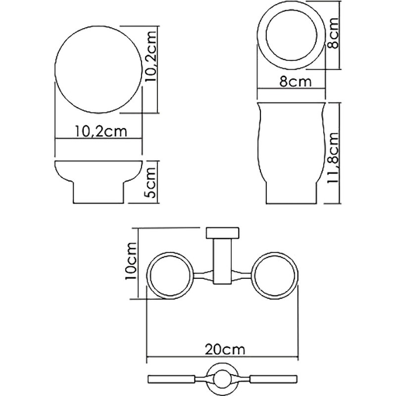 Стакан для зубных щеток с мыльницей WasserKRAFT K-24126