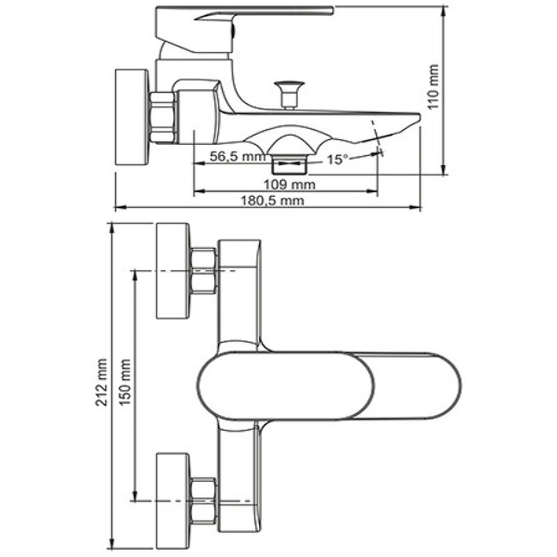 Смеситель для ванны WasserKRAFT Elbе 7401
