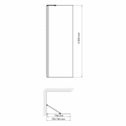 Душевая перегородка WasserKRAFT Aller 80 10H06-RP80