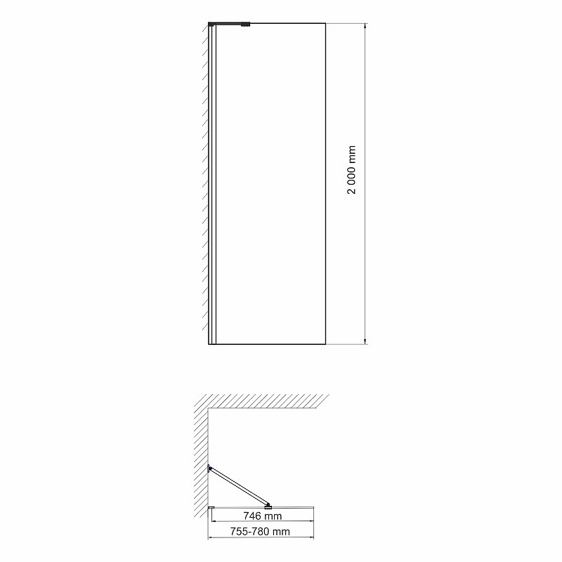 Душевая перегородка WasserKRAFT Aller 80 10H06-RP80