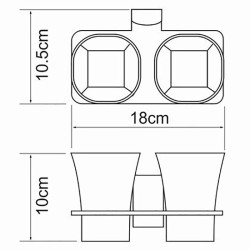 Стакан для зубных щеток WasserKRAFT Leine K-5028D двойной