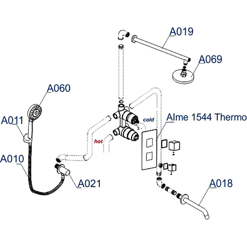 Душевая система WasserKRAFT Alme A171519 Thermo с термостатом