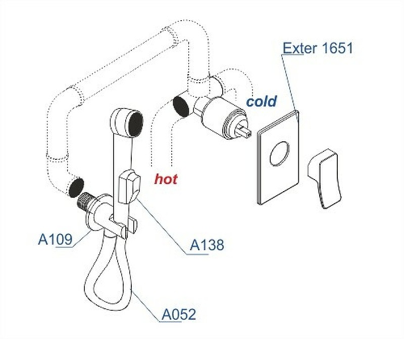 Гигиенический душ WasserKRAFT Exter A01652