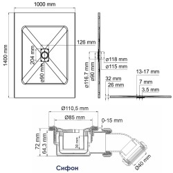 Душевой поддон из стеклопластика WasserKRAFT Main 140x100 41T37