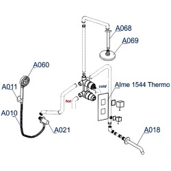 Душевая система WasserKRAFT Alme A171568 Thermo с термостатом