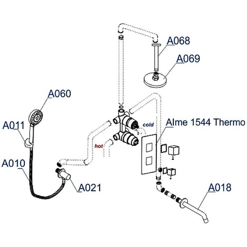 Душевая система WasserKRAFT Alme A171568 Thermo с термостатом
