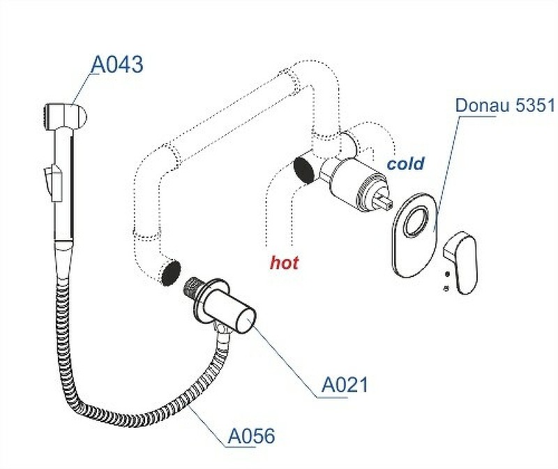 Гигиенический душ WasserKRAFT Donau A15356