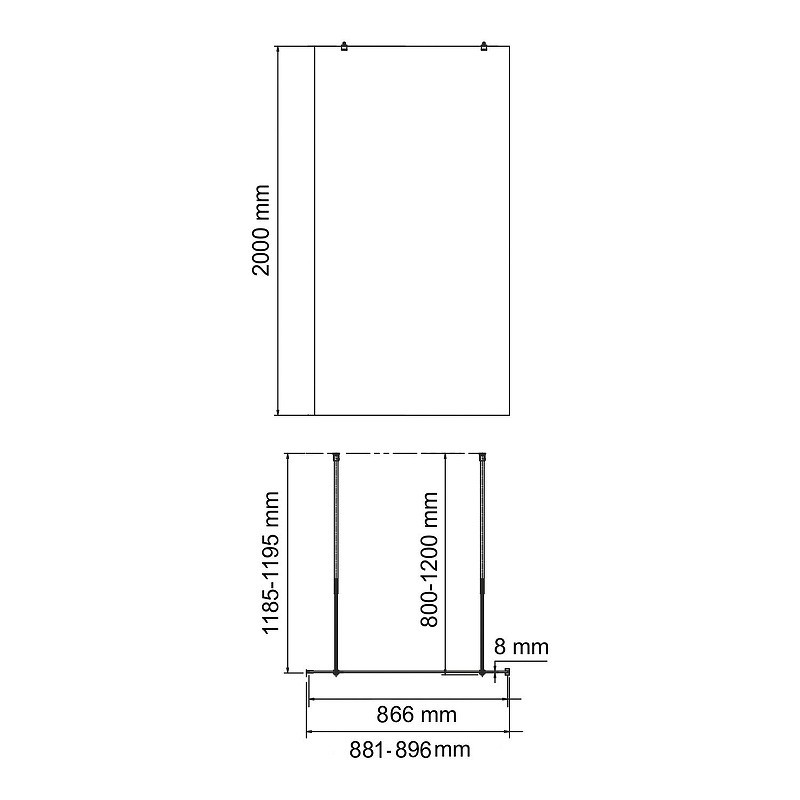 Душевая перегородка WasserKRAFT Vechte 90 60W39PG-MR