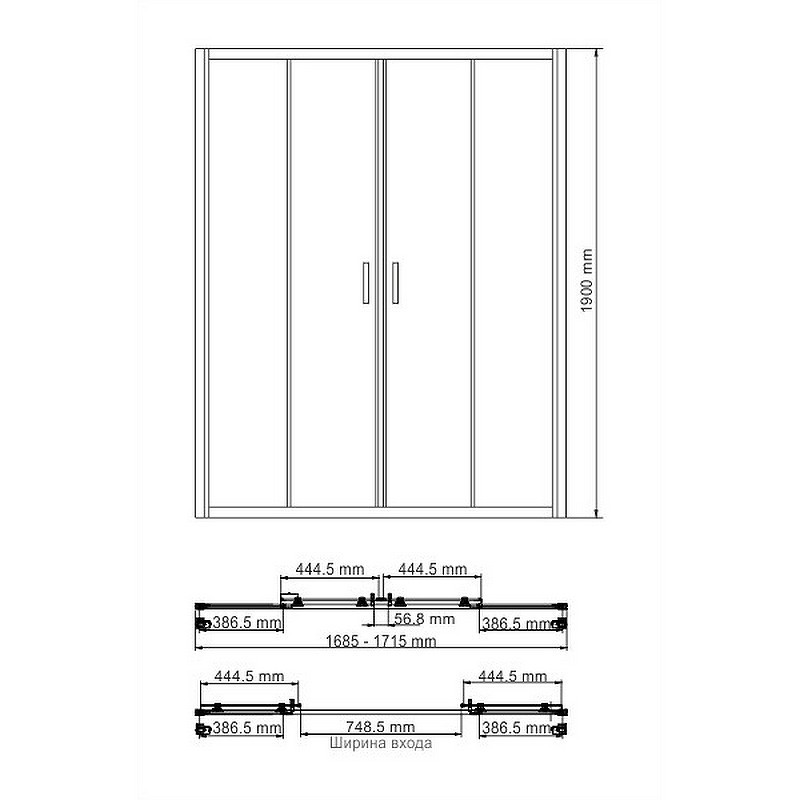 Душевая дверь WasserKRAFT Lippe 170 45S09