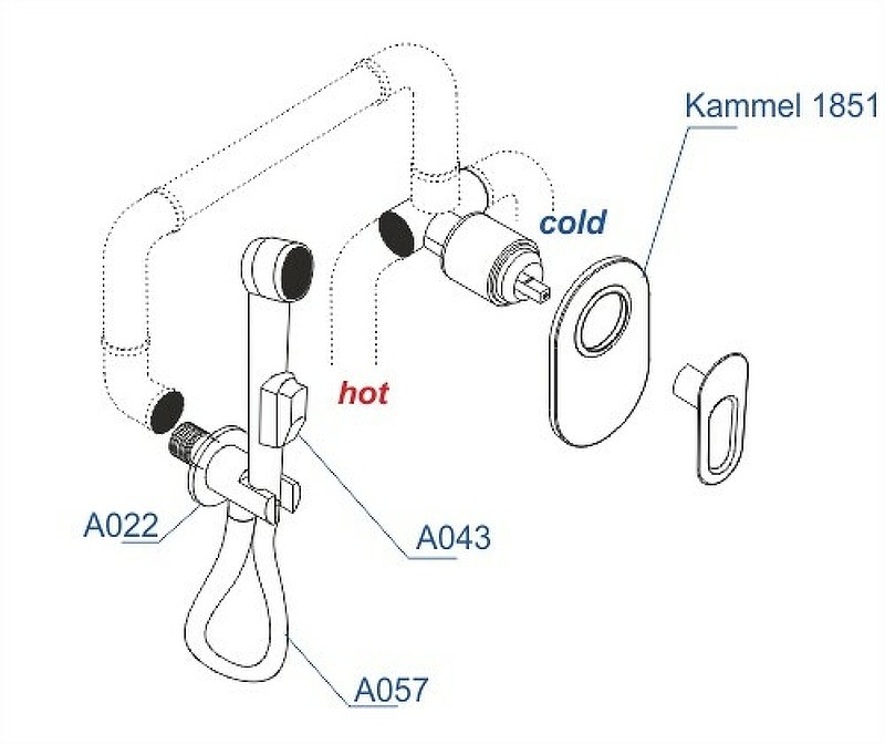 Гигиенический душ WasserKRAFT Kammel A111857