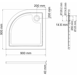 Душевой поддон из стеклопластика WasserKRAFT Salm 90x90 27T01