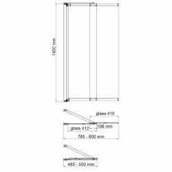 Шторка на ванну WasserKRAFT Main 80 41S02-80 Fixed