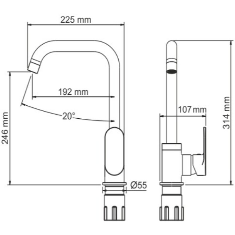 Смеситель для кухни WasserKRAFT Elbе 7407