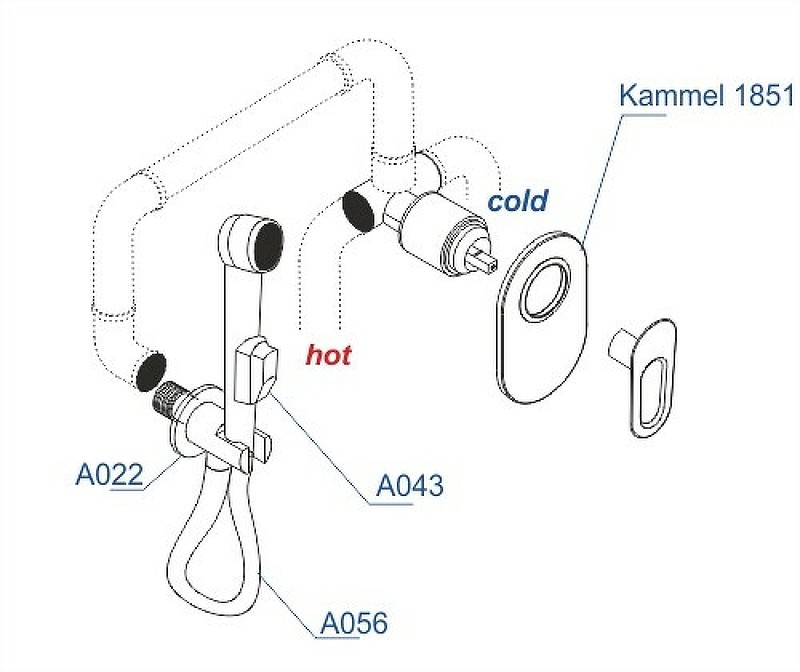 Гигиенический душ WasserKRAFT Kammel A111856