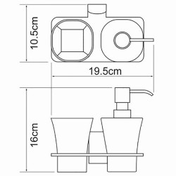 Дозатор для жидкого мыла WasserKRAFT Leine K-5089 со стаканом для зубных щеток