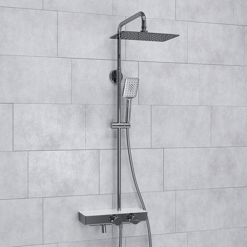 Душевая система WasserKRAFT A113.069.126.CH Thermo с термостатом