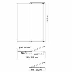 Шторка на ванну WasserKRAFT Main 100 41S02-100R Matt glass Fixed