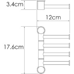 Полотенцедержатель WasserKRAFT K-1054BLACK поворотный