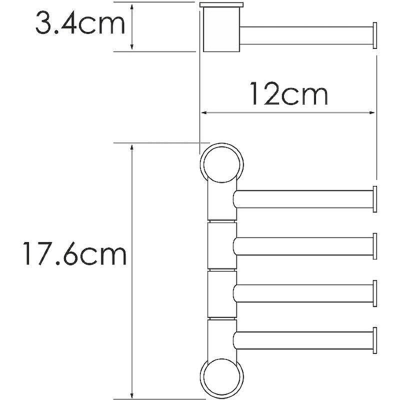 Полотенцедержатель WasserKRAFT K-1054BLACK поворотный