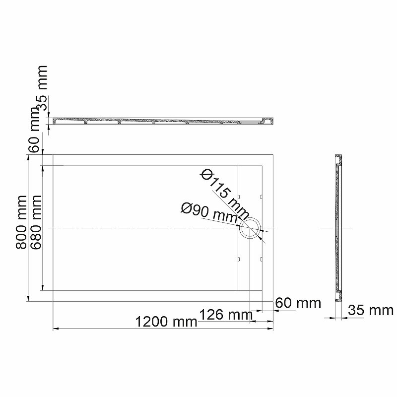 Душевой поддон из искусственного камня WasserKRAFT Abens 120x80 20T06