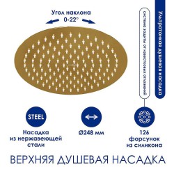 Душевая система WasserKRAFT A188.208.207.PG Thermo с термостатом
