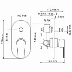 Смеситель для душа WasserKRAFT Dill 6161