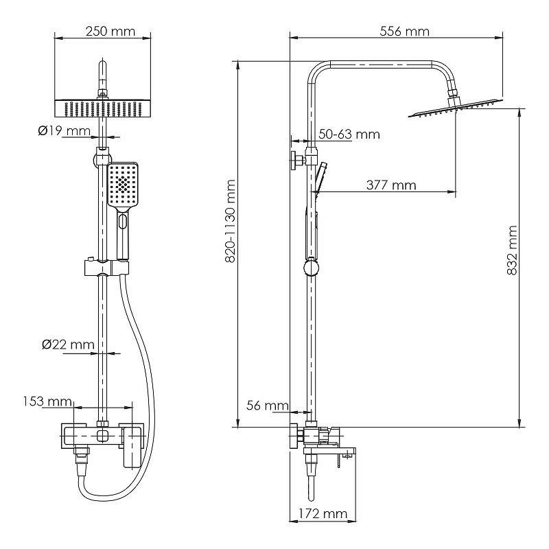 Душевая система WasserKRAFT A27701